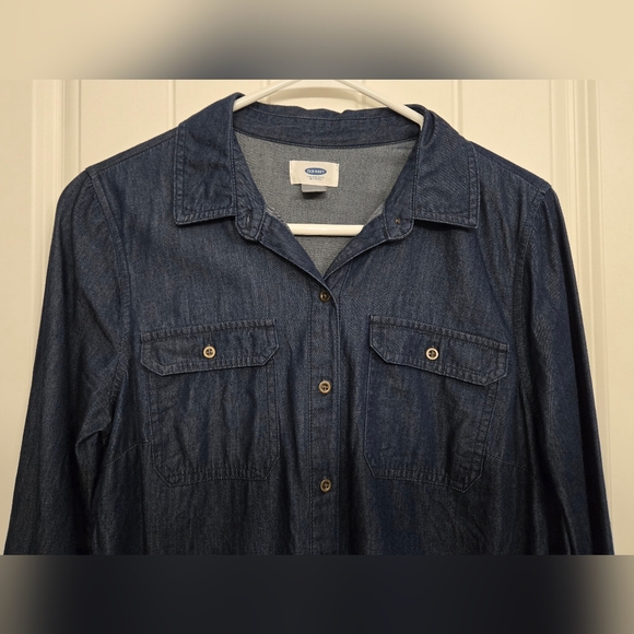 Old Navy Blue Denim Long Sleeve Dress - Picture 2 of 9